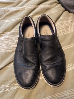 Cole Haan Men’s Black Leather Slip-On Sneakers Size 11M